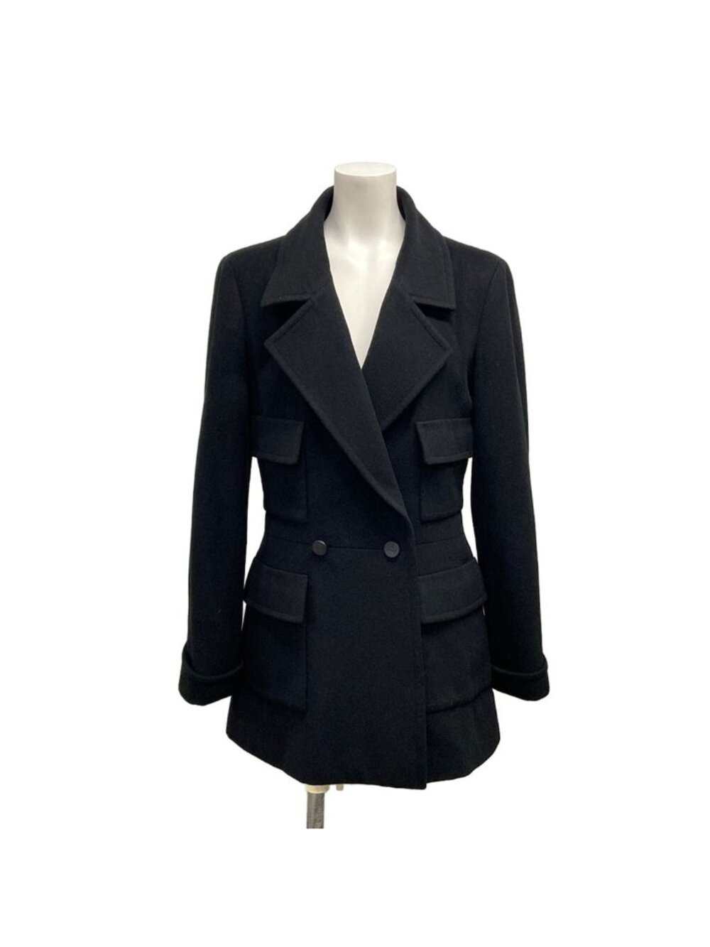 Chanel Jacket S Black Cashmere 36